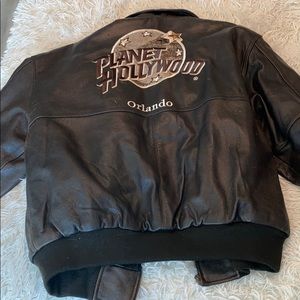 Planet Hollywood heavy leather winter jacket
